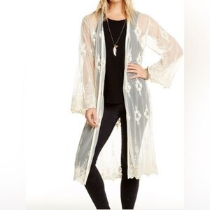 New - Chaser Lace Flouncy Duster. Size M/L. Coconut Color